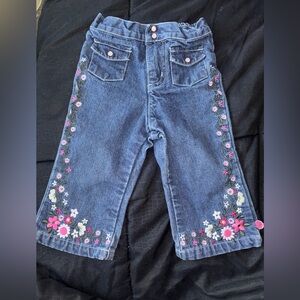 Floral toddler girl jeans